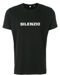Мужская черно-белая футболка с круглым вырезом с принтом от Aspesi