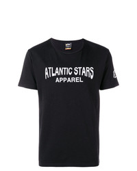 Мужская черно-белая футболка с круглым вырезом с принтом от atlantic stars