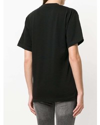 Женская черно-белая футболка с круглым вырезом с принтом от Gcds