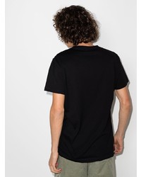Мужская черно-белая футболка с круглым вырезом с принтом от Balmain