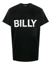 Мужская черно-белая футболка с круглым вырезом с принтом от Billy Los Angeles