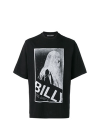 Мужская черно-белая футболка с круглым вырезом с принтом от Billy Los Angeles