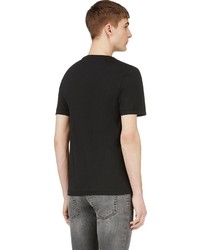 Мужская черно-белая футболка с круглым вырезом с принтом от BLK DNM