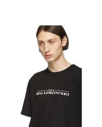Мужская черно-белая футболка с круглым вырезом с принтом от Sacai