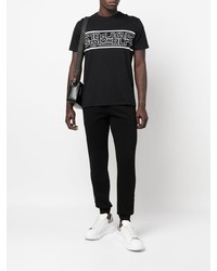 Мужская черно-белая футболка с круглым вырезом с принтом от Karl Lagerfeld