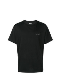 Мужская черно-белая футболка с круглым вырезом с принтом от Carhartt