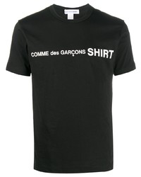 Мужская черно-белая футболка с круглым вырезом с принтом от Comme Des Garcons SHIRT