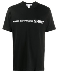 Мужская черно-белая футболка с круглым вырезом с принтом от Comme Des Garcons SHIRT