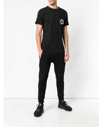 Мужская черно-белая футболка с круглым вырезом с принтом от Hydrogen