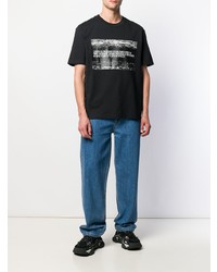 Мужская черно-белая футболка с круглым вырезом с принтом от Calvin Klein Jeans Est. 1978