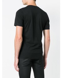 Мужская черно-белая футболка с круглым вырезом с принтом от Diesel Black Gold