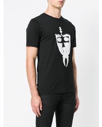 Мужская черно-белая футболка с круглым вырезом с принтом от Diesel Black Gold