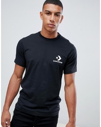 Мужская черно-белая футболка с круглым вырезом с принтом от Converse