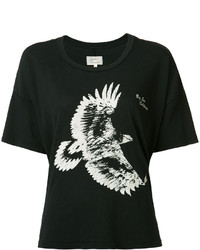 Женская черно-белая футболка с круглым вырезом с принтом от Current/Elliott