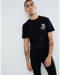 Мужская черно-белая футболка с круглым вырезом с принтом от D-struct