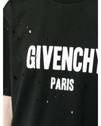 Женская черно-белая футболка с круглым вырезом с принтом от Givenchy