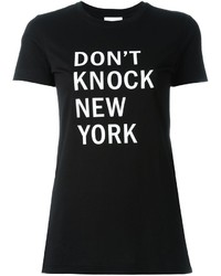 Женская черно-белая футболка с круглым вырезом с принтом от DKNY