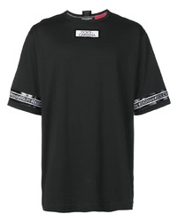 Мужская черно-белая футболка с круглым вырезом с принтом от Dolce & Gabbana