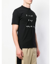 Мужская черно-белая футболка с круглым вырезом с принтом от 424