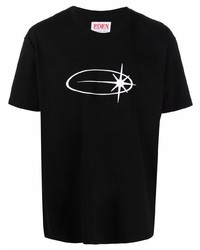 Мужская черно-белая футболка с круглым вырезом с принтом от EDEN power corp
