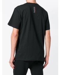 Мужская черно-белая футболка с круглым вырезом с принтом от Frankie Morello