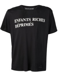 Женская черно-белая футболка с круглым вырезом с принтом от Enfants Riches Deprimes