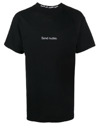 Мужская черно-белая футболка с круглым вырезом с принтом от F.A.M.T.