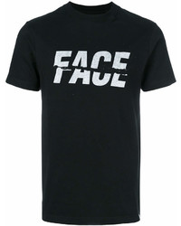Женская черно-белая футболка с круглым вырезом с принтом от Facetasm