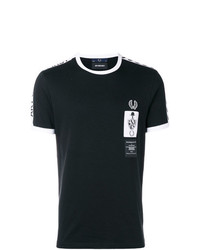 Мужская черно-белая футболка с круглым вырезом с принтом от Fred Perry X Art Comes First