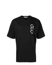 Мужская черно-белая футболка с круглым вырезом с принтом от Geo