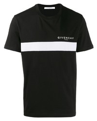 Мужская черно-белая футболка с круглым вырезом с принтом от Givenchy