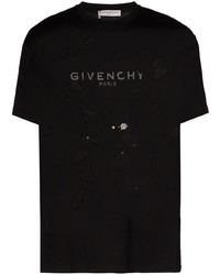 Мужская черно-белая футболка с круглым вырезом с принтом от Givenchy