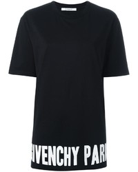 Женская черно-белая футболка с круглым вырезом с принтом от Givenchy