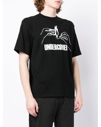 Мужская черно-белая футболка с круглым вырезом с принтом от Undercover