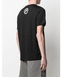 Мужская черно-белая футболка с круглым вырезом с принтом от Puma