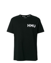 Мужская черно-белая футболка с круглым вырезом с принтом от House of Holland