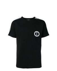 Мужская черно-белая футболка с круглым вырезом с принтом от Hydrogen