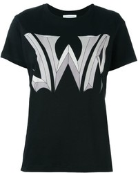 Женская черно-белая футболка с круглым вырезом с принтом от J.W.Anderson