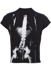 Мужская черно-белая футболка с круглым вырезом с принтом от Jean Paul Gaultier