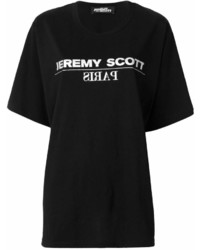 Женская черно-белая футболка с круглым вырезом с принтом от Jeremy Scott