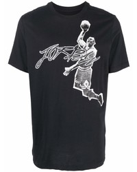 Мужская черно-белая футболка с круглым вырезом с принтом от Jordan