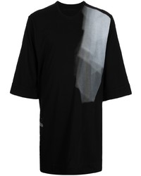 Мужская черно-белая футболка с круглым вырезом с принтом от Julius