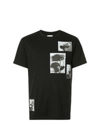 Мужская черно-белая футболка с круглым вырезом с принтом от Kent & Curwen