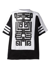 Женская черно-белая футболка с круглым вырезом с принтом от Kokon To Zai