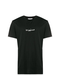 Мужская черно-белая футболка с круглым вырезом с принтом от Les Benjamins