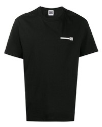 Мужская черно-белая футболка с круглым вырезом с принтом от Les Hommes Urban