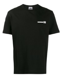 Мужская черно-белая футболка с круглым вырезом с принтом от Les Hommes Urban