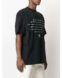 Мужская черно-белая футболка с круглым вырезом с принтом от MSGM