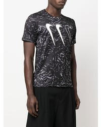 Мужская черно-белая футболка с круглым вырезом с принтом от Black Comme Des Garçons