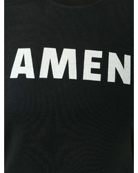 Женская черно-белая футболка с круглым вырезом с принтом от Amen
